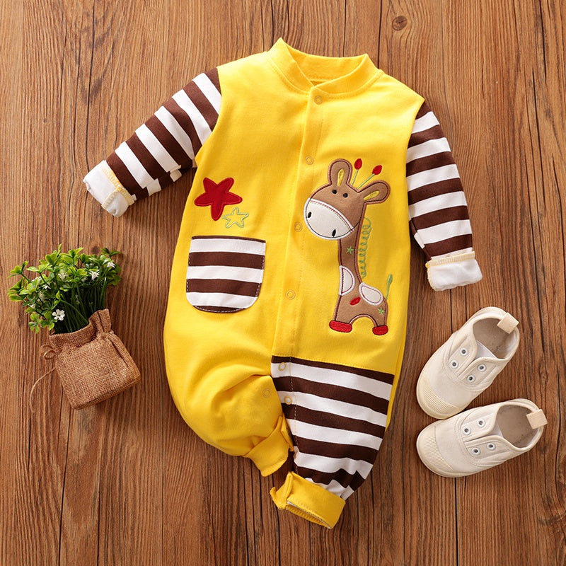 Baby Giraffe Pocket Design Jumpsuit