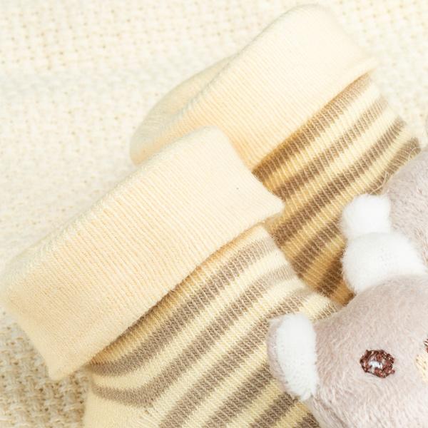 1 paire de chaussettes souples imprimées d'animaux mignons pour nouveau-né et bébé