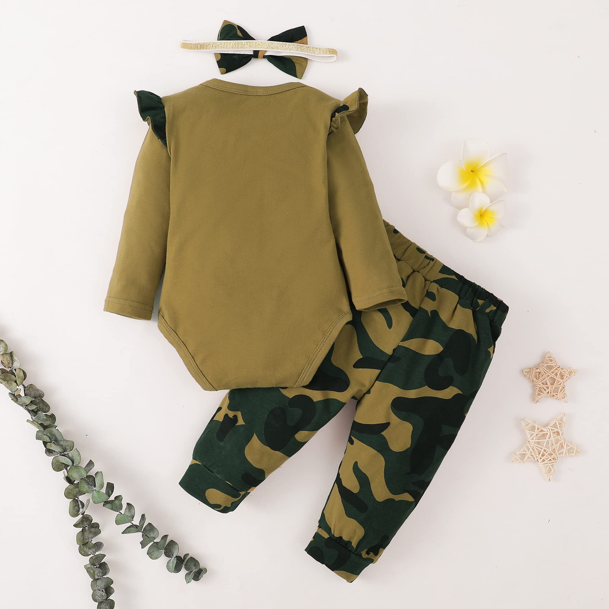 Daddy's Girl Mommy's World Camouflage Printed Baby Girl Set