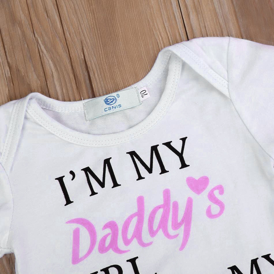 3PCS Daddy's Girl Mommy's World Floral Printed Baby Set