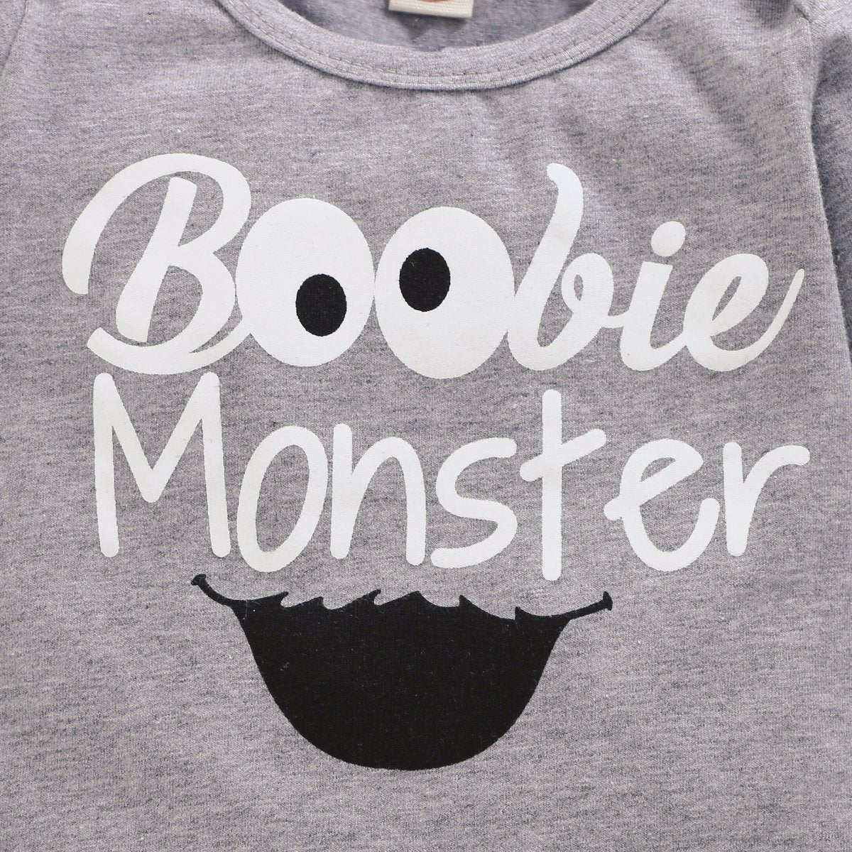 Ensemble barboteuse et pantalon imprimé lettre Boobie Monster pour bébé