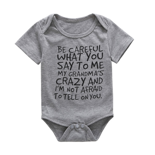 Comfy Cute Letter Printed Romper