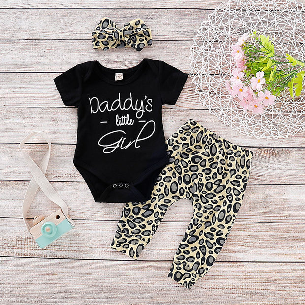 Daddy's Little Girl Leopard Printed Baby Set
