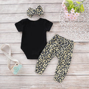 Daddy's Little Girl Leopard Printed Baby Set