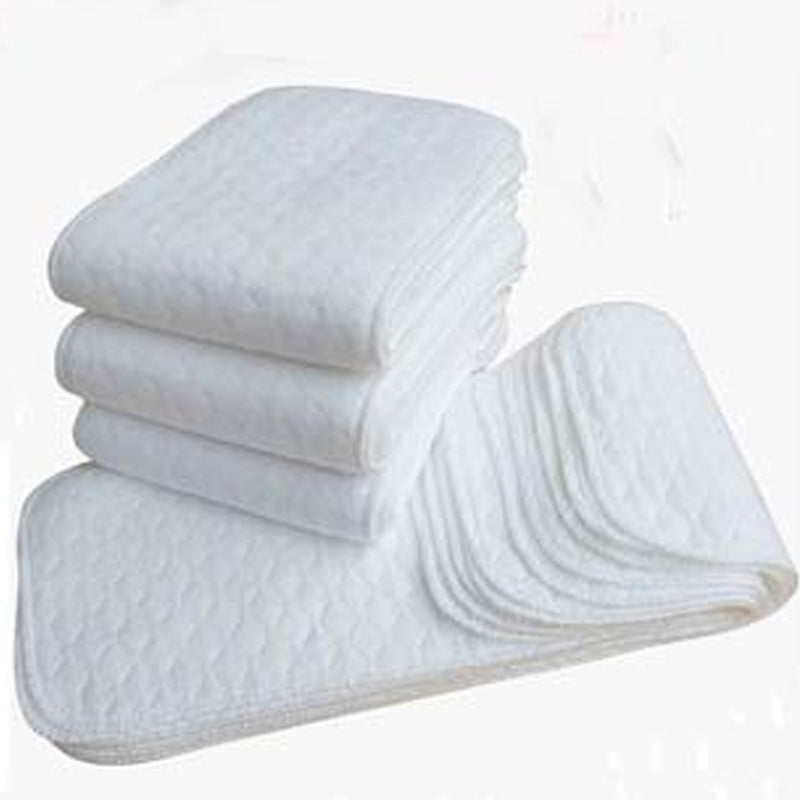 Pañal de tela de algodón absorbente reutilizable lavable de 6 piezas