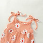 2PCS Cute Floral Printed Sleeveless Baby Romper
