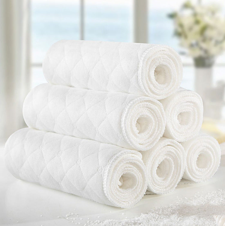Pañal de tela de algodón absorbente reutilizable lavable de 6 piezas