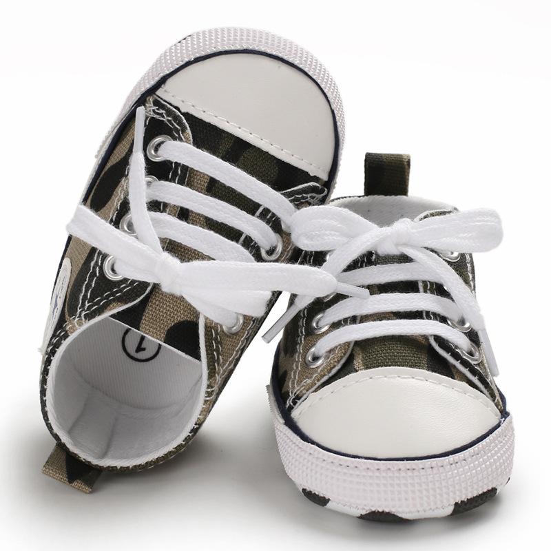 Zapatos de lona antideslizantes de camuflaje para bebé niño niña