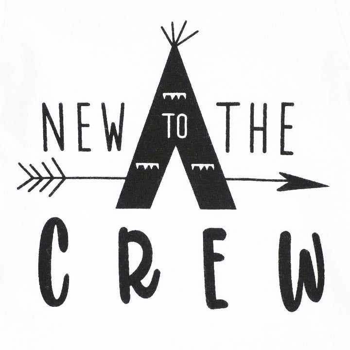 Ensemble 3 pièces pour bébé garçon avec lettres imprimées New To The Crew