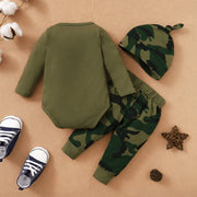 3PCS Ain't No Mama Like The One I Got Letter Camouflage Printed Baby Set