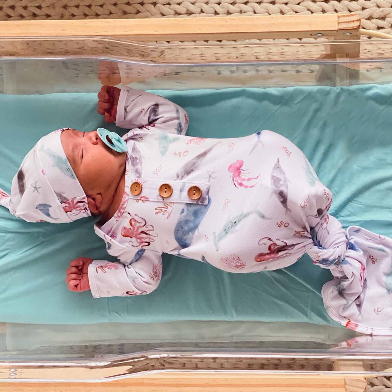 Sac de couchage pour bébé imprimé belle vie marine, 2 pièces, nouveau-né 