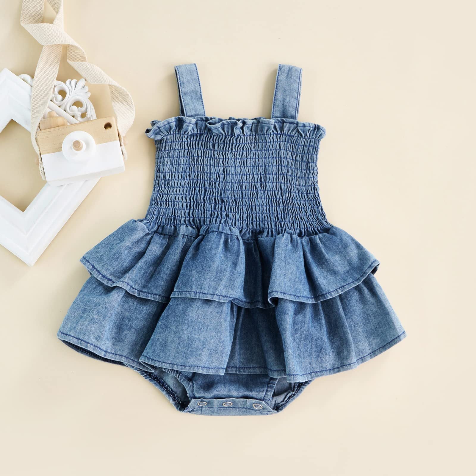 Baby girl denim romper sale