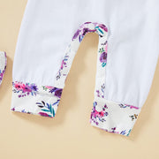 3PCS The Princess Has Arrived Floral Printed Baby Jumpsuit