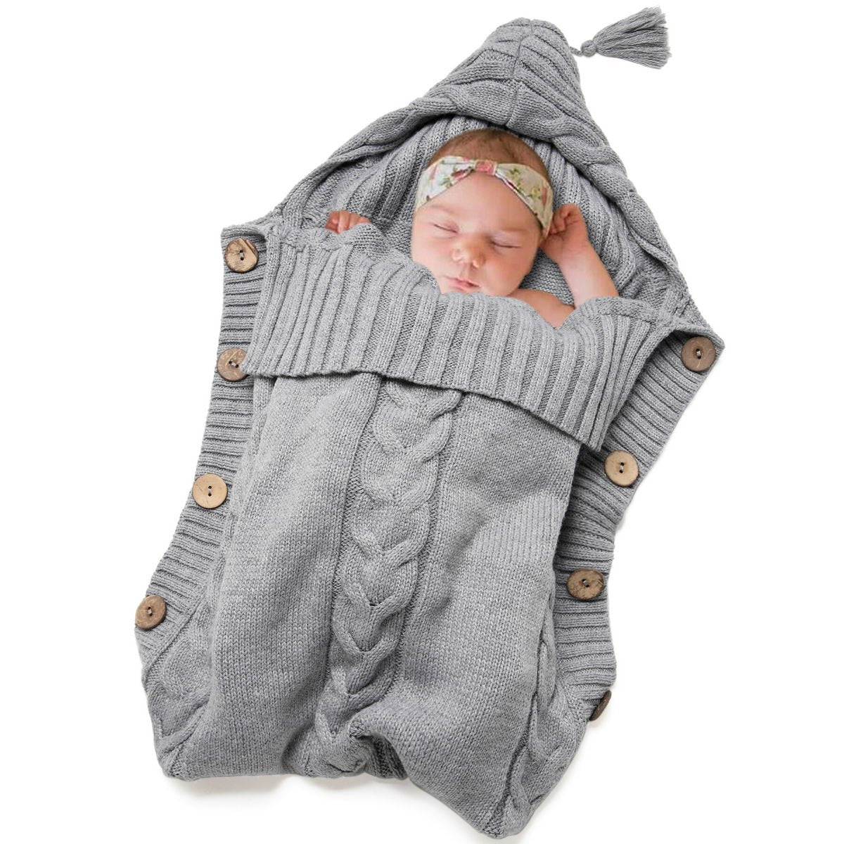 Saco de dormir tejido para manta envolvente para bebé recién nacido