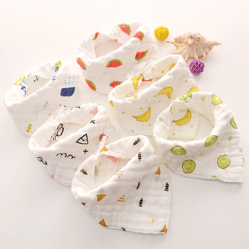 Paquete de 6 adorables baberos de algodón para bebé