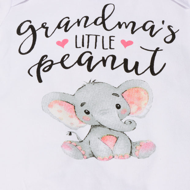 Grandma's Little Peanut Letter Printed Romper
