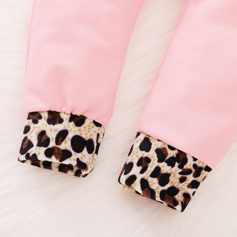 2pcs Leopard Print Long-sleeve Baby Set