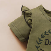 Daddys Girl Ruffle Shoulder Top With Camouflage Shorts Baby Set