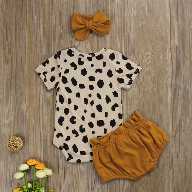 3PCS Cool Leopard Printed Baby Set