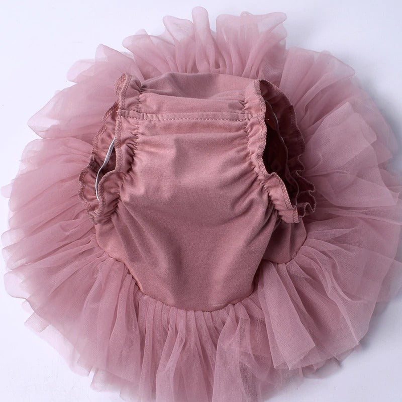 Diadema con falda tutú para fotografía de recién nacidos, color rosa