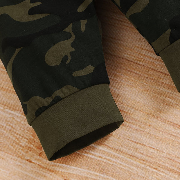 MAMA'S BOY Camouflage Printed Baby Set