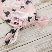 NewBorn Floral Print Pink Pajamas and Headband