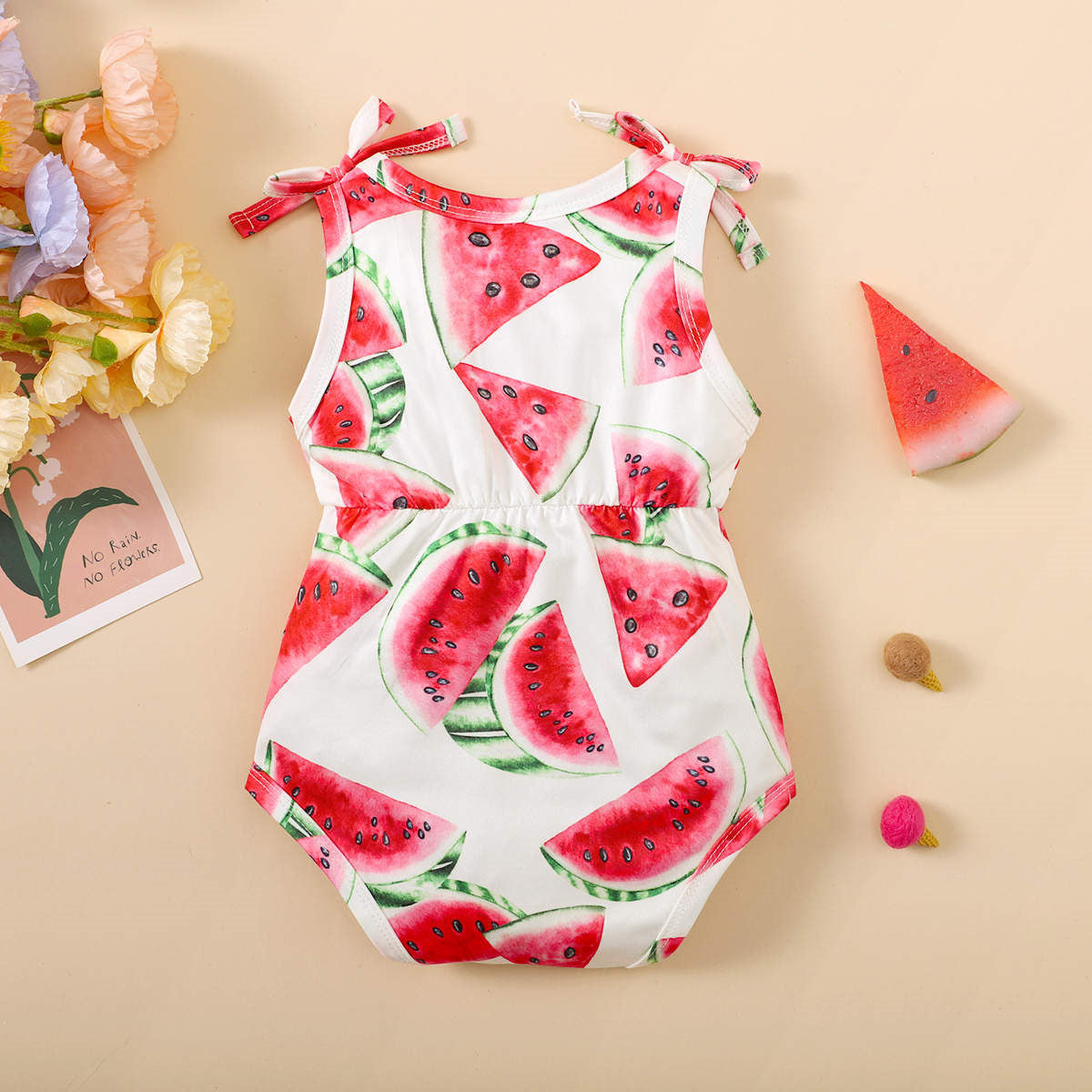 Pretty Watermelon Printed Baby Romper