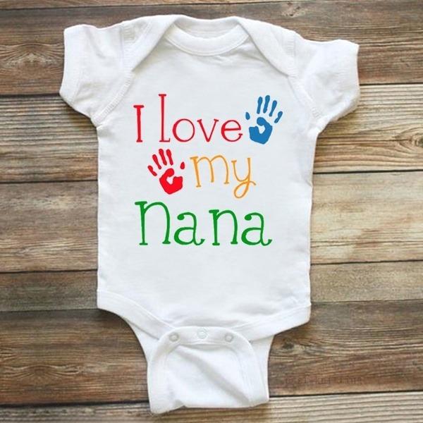 Barboteuse I Love My Nana pour nouveau-né, garçon et fille