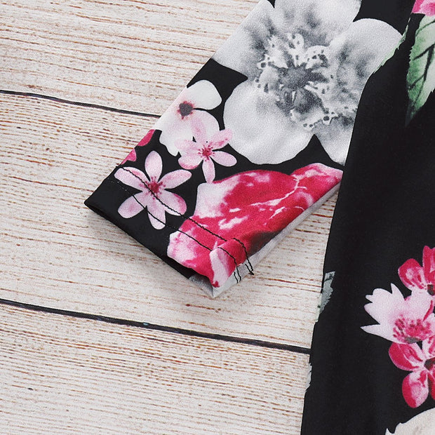 NewBorn Floral Print Pajamas with Headband
