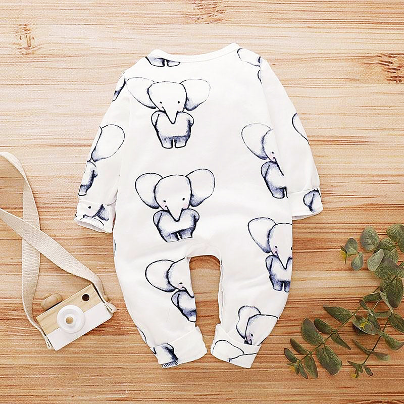 Full Elephant Printed Jumpsuit Cute