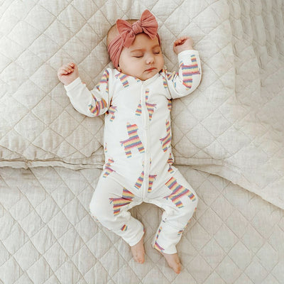 Cute Rainbow Horse Printed Baby Jumpsuit