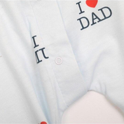 I Love DAD MUM Lovely Solid Letters Printed Long-sleeve Baby Jumpsuit
