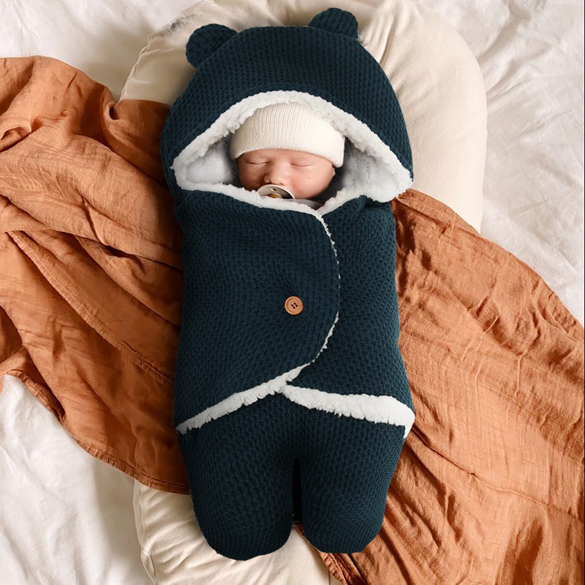 Saco de dormir de punto para bebé recién nacido, manta envolvente bonita