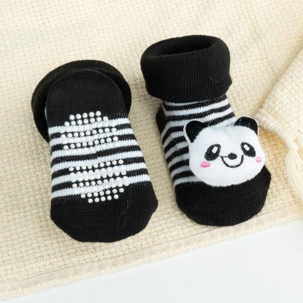 1 par de calcetines suaves con estampado de animales para recién nacidos