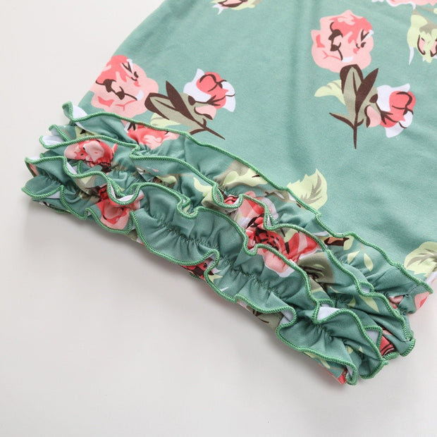 Lovely Baby Floral Printed Pajamas With Hat