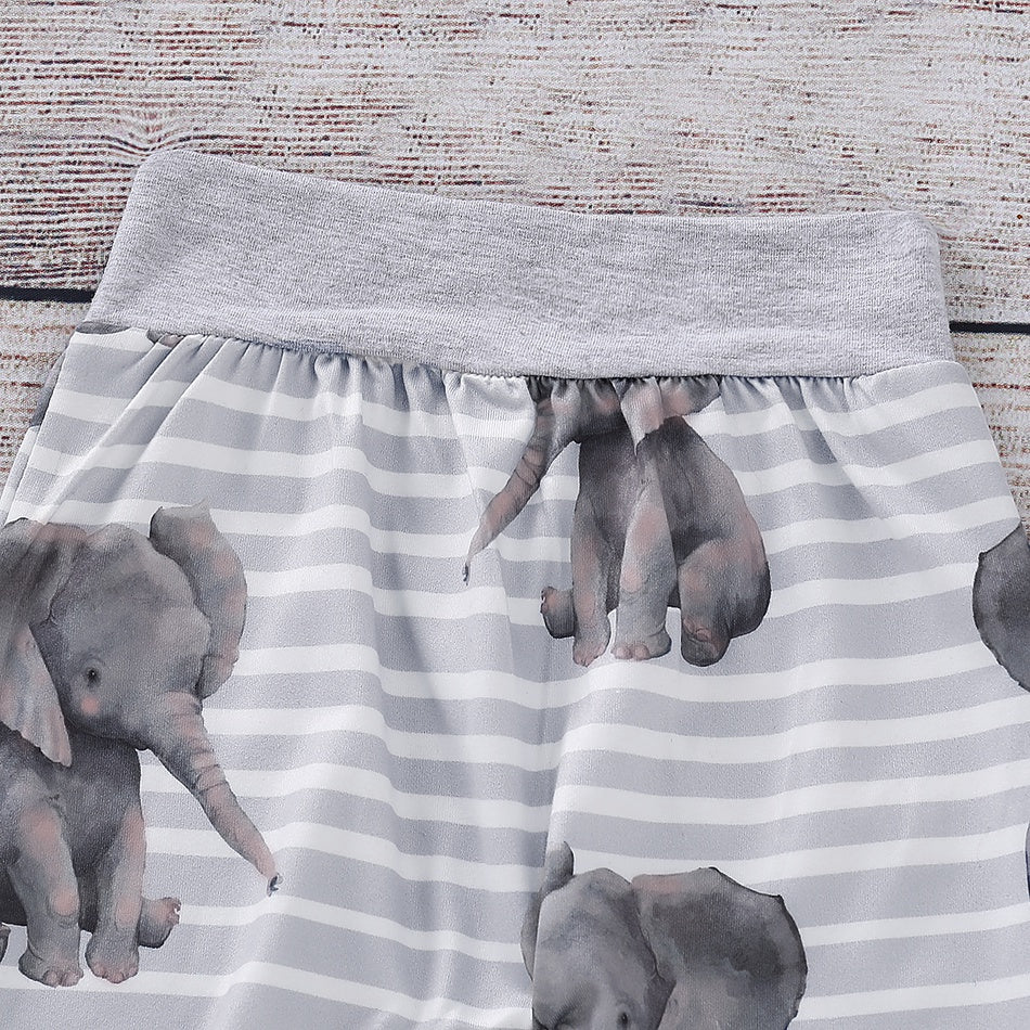 Lindo conjunto de pantalones y sudadera con capucha de elefante