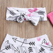 4Pcs Newborn Baby Girl DADDY'S OTHER CHICK Print Romper Outfit Pants Set +Hat+Headband