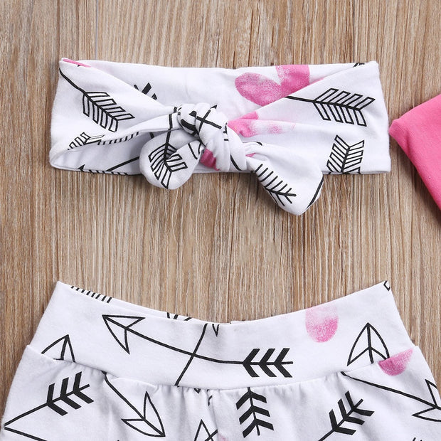 4Pcs Newborn Baby Girl DADDY'S OTHER CHICK Print Romper Outfit Pants Set +Hat+Headband