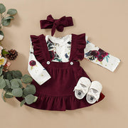 3PCS BABY GIRL LEOPARD PRINTED SKIRT SET