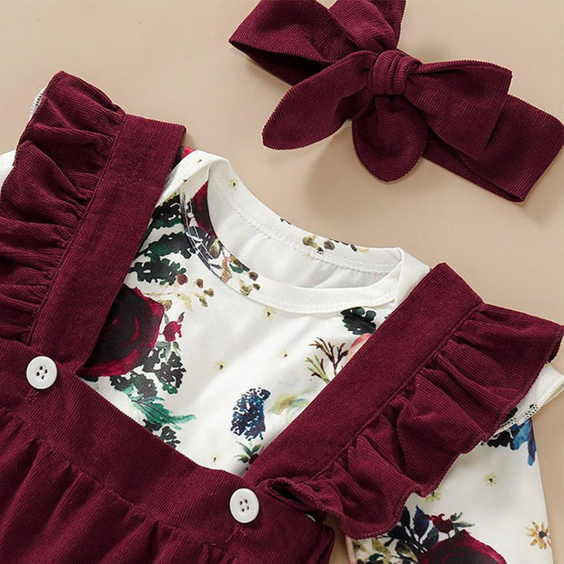 3PCS BABY GIRL LEOPARD PRINTED SKIRT SET